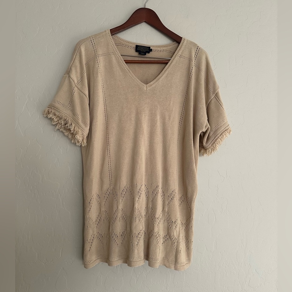 Pendleton Boho Sweater Tunic Light Tan / Beige Size Large L